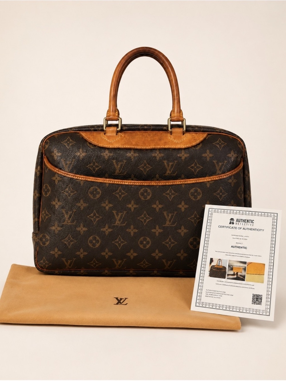 Louis Vuitton Deauville M47270 Monogram Top Handle Bag COA Dust Bag